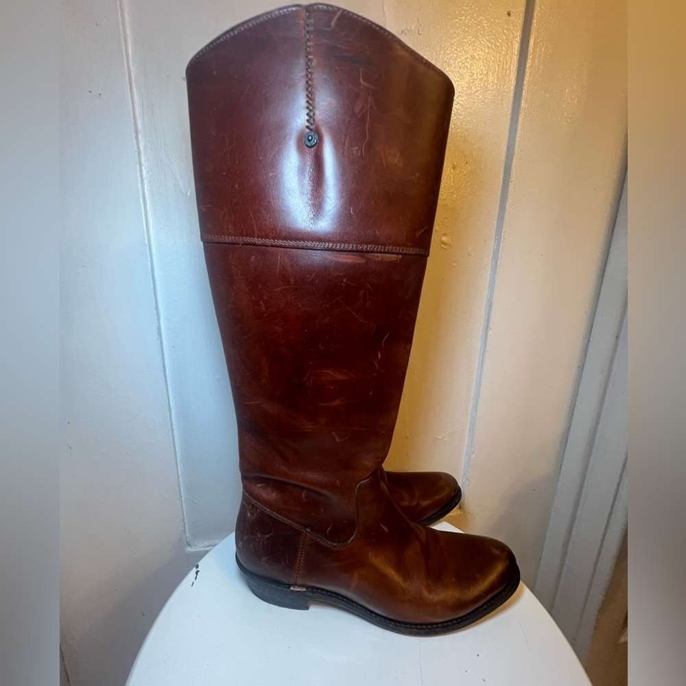 Frye Womenâs Brown Leather Tall Boots. Size 8.